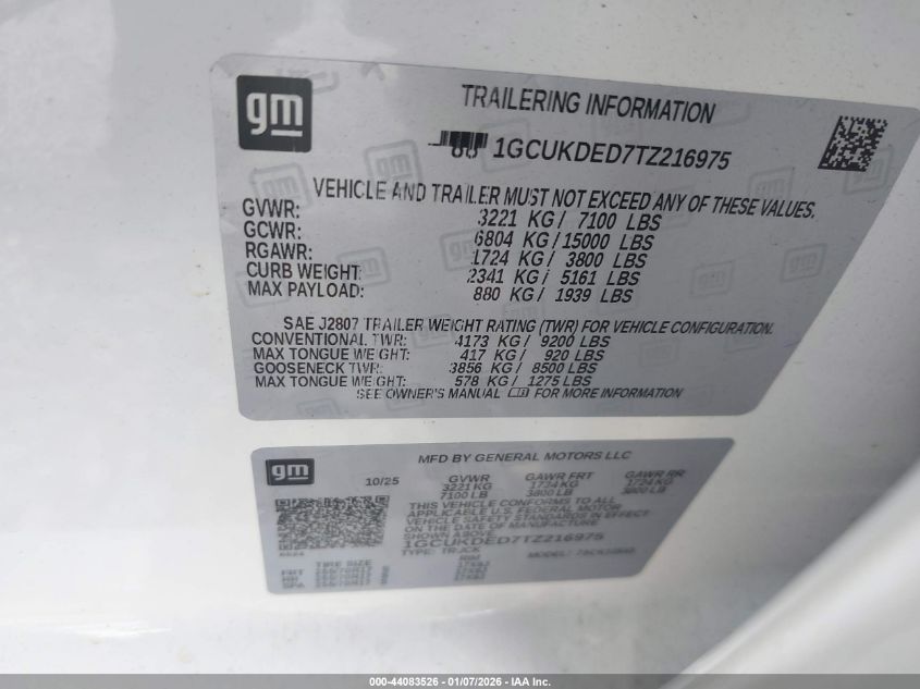 2026 Chevrolet Silverado 1500 - 1GCUKDED7TZ216975