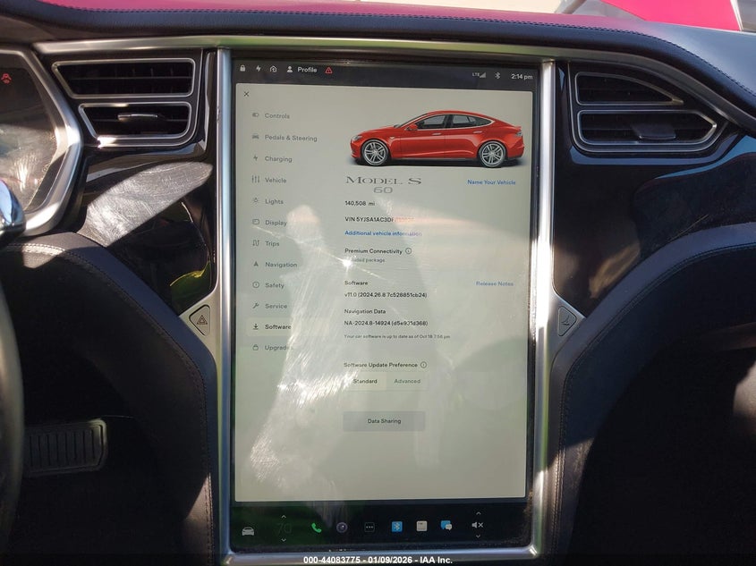 2013 Tesla Model S VIN: 5YJSA1AC3DFP10926 Lot: 44083775