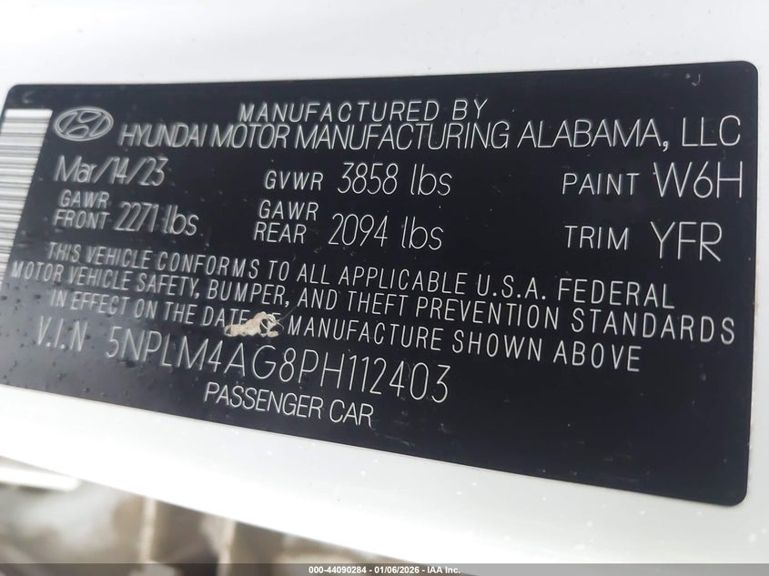 VIN 5NPLM4AG8PH112403 2023 HYUNDAI ELANTRA SEL