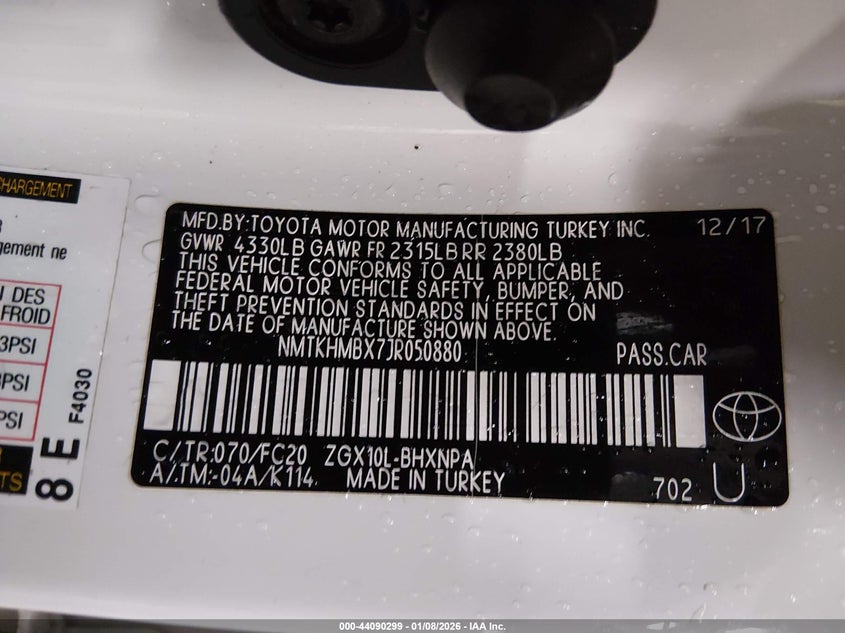 2018 Toyota C-Hr Xle VIN: NMTKHMBX7JR050880 Lot: 44090299