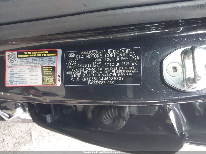 2021 Kia Stinger Gt2 VIN: KNAE55LC4M6089209 Lot: 44090455