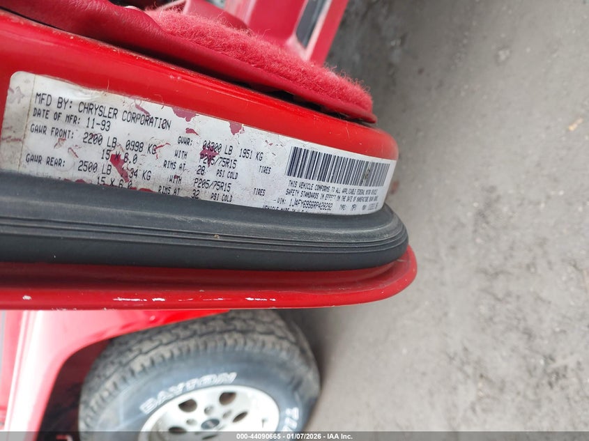 1994 Jeep Wrangler / Yj Renegade VIN: 1J4FY69S6RP428292 Lot: 44090665