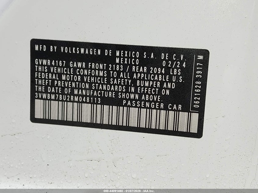 VIN 3VWBM7BU2RM048113 2024 VOLKSWAGEN JETTA 1.5T SPORT