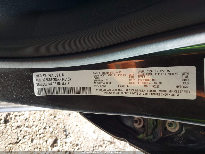 VIN 1C6SRECG5RN146163 2024 RAM 1500 TRADESMAN  4X2 "64" BOX