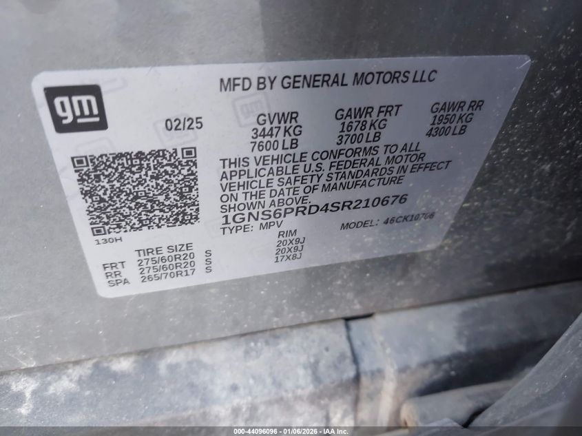 2025 Chevrolet Tahoe - 1GNS6PRD4SR210676