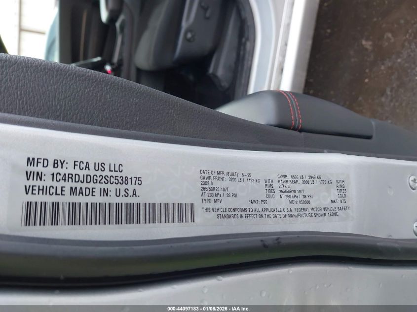 2025 Dodge Durango - 1C4RDJDG2SC538175