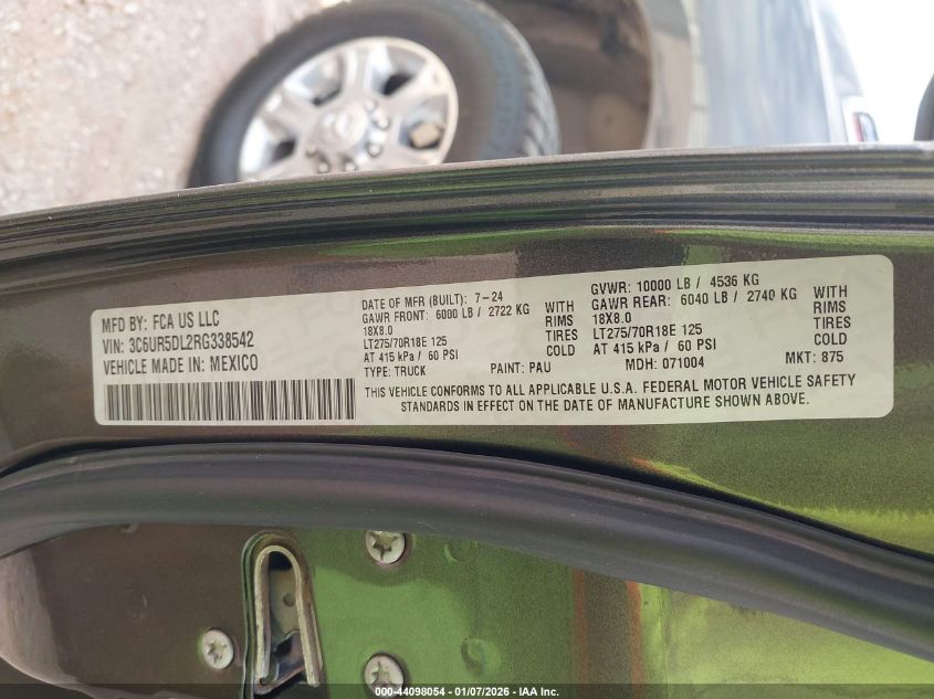 2024 Ram 2500 - 3C6UR5DL2RG338542