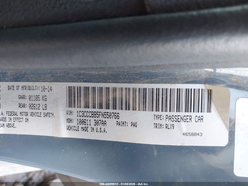 2015 Chrysler 200 S VIN: 1C3CCCBB5FN550766 Lot: 44099010