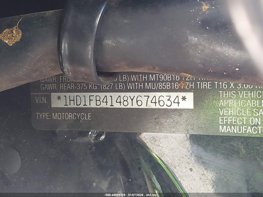 2008 Harley-Davidson Flhr VIN: 1HD1FB4148Y674634 Lot: 44099329