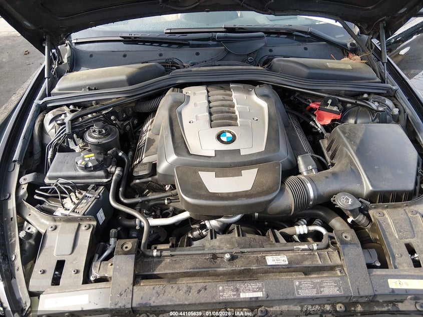 2008 BMW 650I VIN: WBAEB535X8CX63638 Lot: 44105639