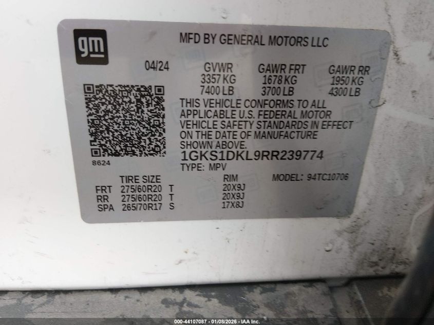 2024 GMC Yukon - 1GKS1DKL9RR239774