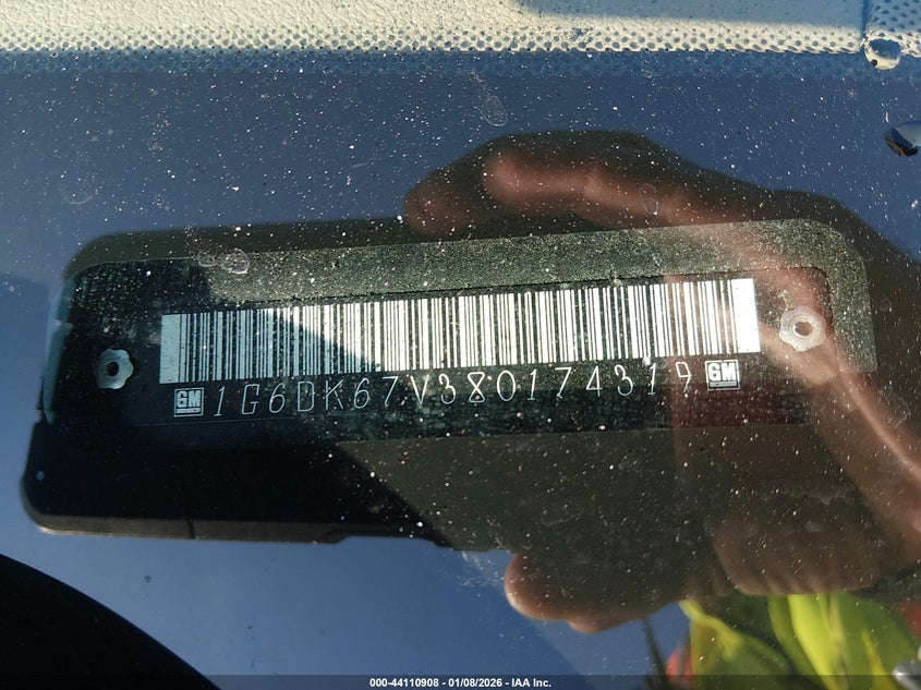 2008 Cadillac Sts V6 VIN: 1G6DK67V380174319 Lot: 44110908