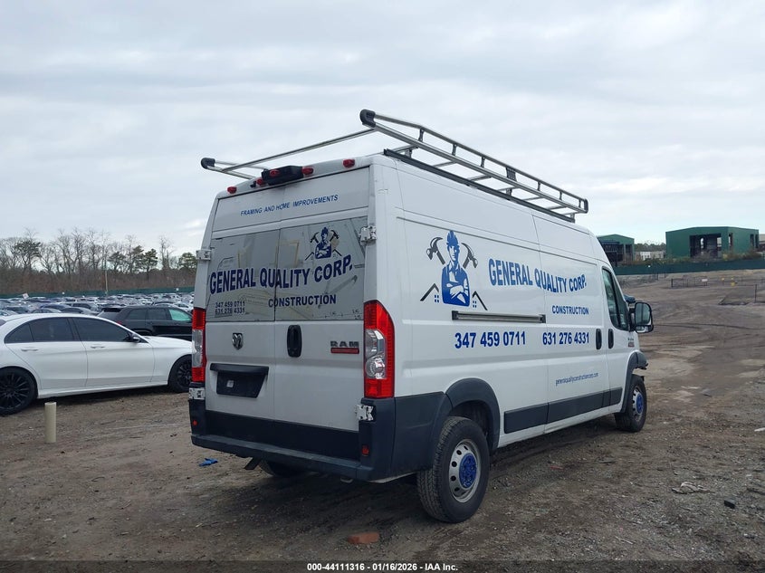 Vin: 3c6trvdg1le115300, lot: 44607212, ram promaster 2500 high roof 159 wb 20204