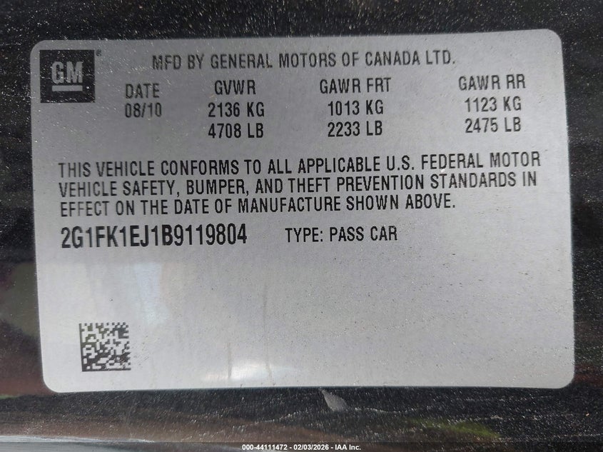2011 CHEVROLET CAMARO COUPE 6.2L V-8 VVT, 400HP