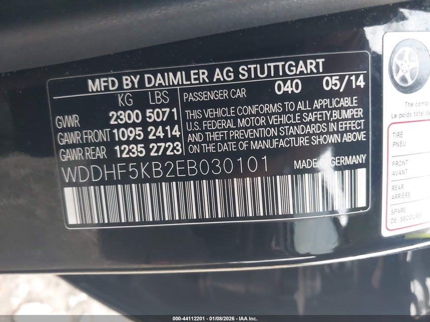 2014 MERCEDES-BENZ E-KLASSE SEDAN 3.5L V-6 DI, DOHC, VVT, 302HP