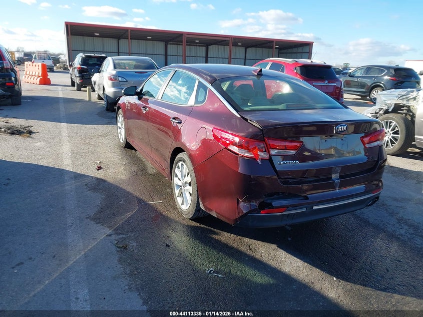Vin: 5xxgt4l34jg267659, lot: 44609231, kia optima lx 20183