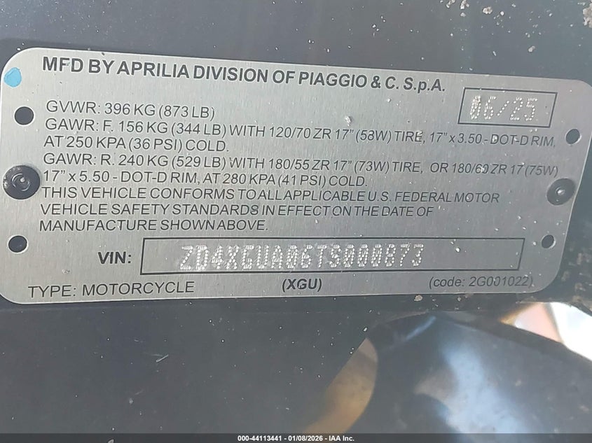 2026 APRILIA RS 660 | ZD4XGUA06TS000873 | Bid Export