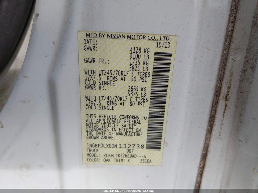 2013 Nissan Nv Cargo Nv2500 Hd Sv V6