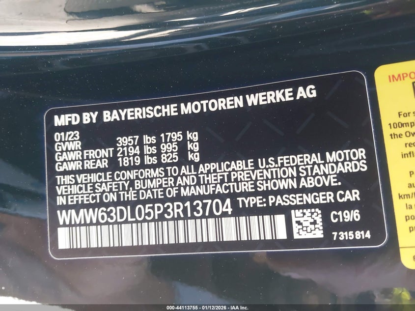 VIN WMW63DL05P3R13704 2023 MINI CONVERTIBLE JOHN COOPER WORKS