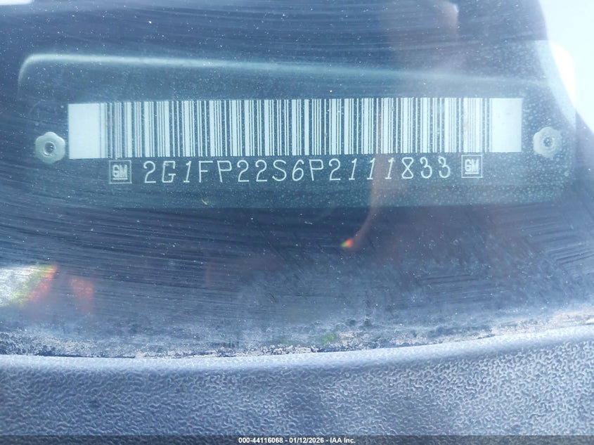 1993 Chevrolet Camaro VIN: 2G1FP22S6P2111833 Lot: 44116068