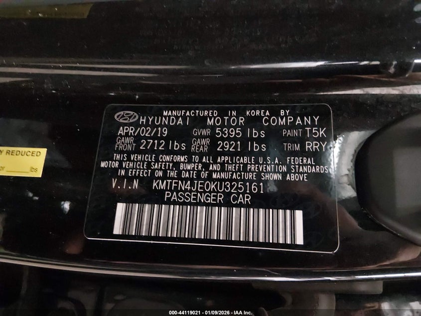 2019 Genesis G80 3.8 VIN: KMTFN4JE0KU325161 Lot: 44119021