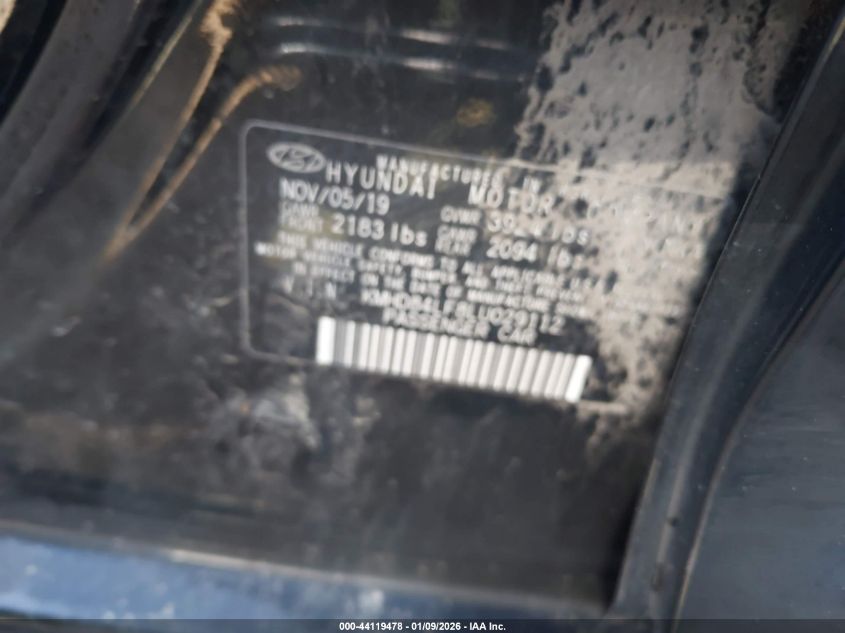 2020 Hyundai Elantra Sel VIN: KMHD84LF8LU029112 Lot: 44119478