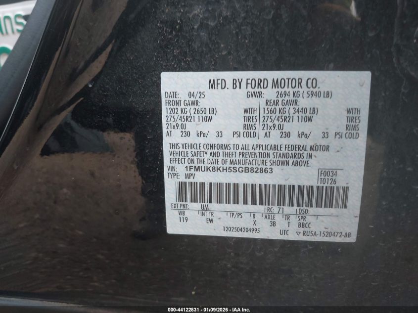 2025 Ford Explorer - 1FMUK8KH5SGB82863