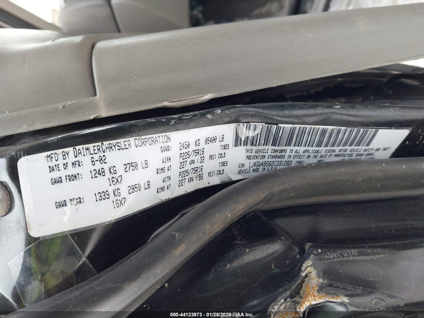 2002 Jeep Grand Cherokee Laredo VIN: 1J4GW48S62C331283 Lot: 44123973