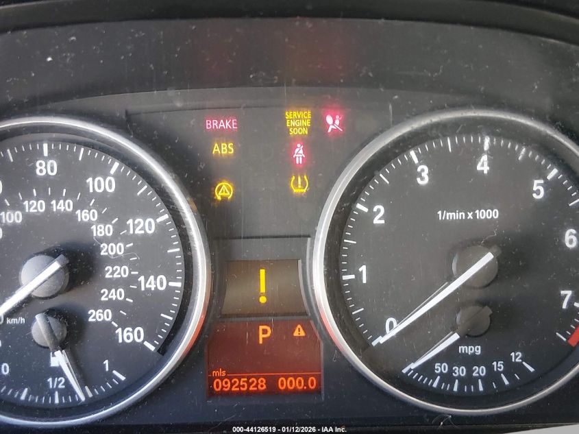 2008 BMW 328I VIN: WBAVA37548NL45260 Lot: 44126519