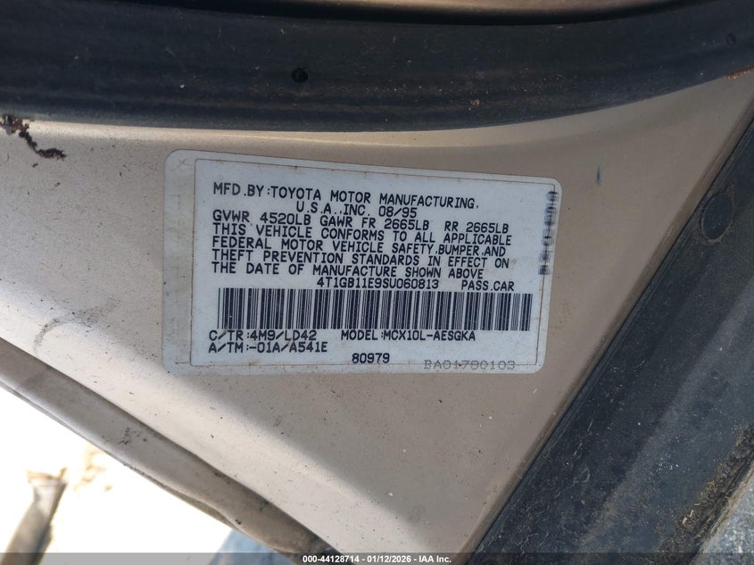 1995 Toyota Avalon Xls VIN: 4T1GB11E9SU060813 Lot: 44128714