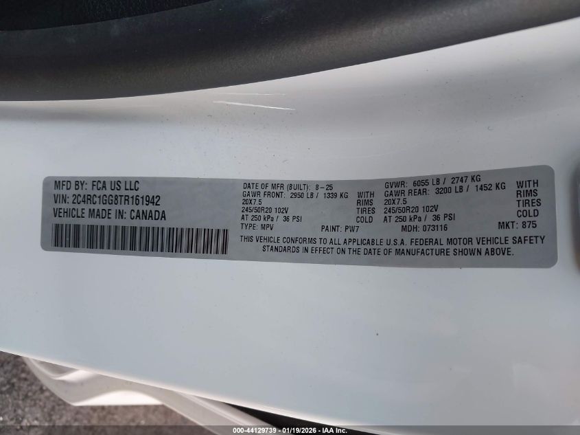 2026 Chrysler Pacifica - 2C4RC1GG8TR161942