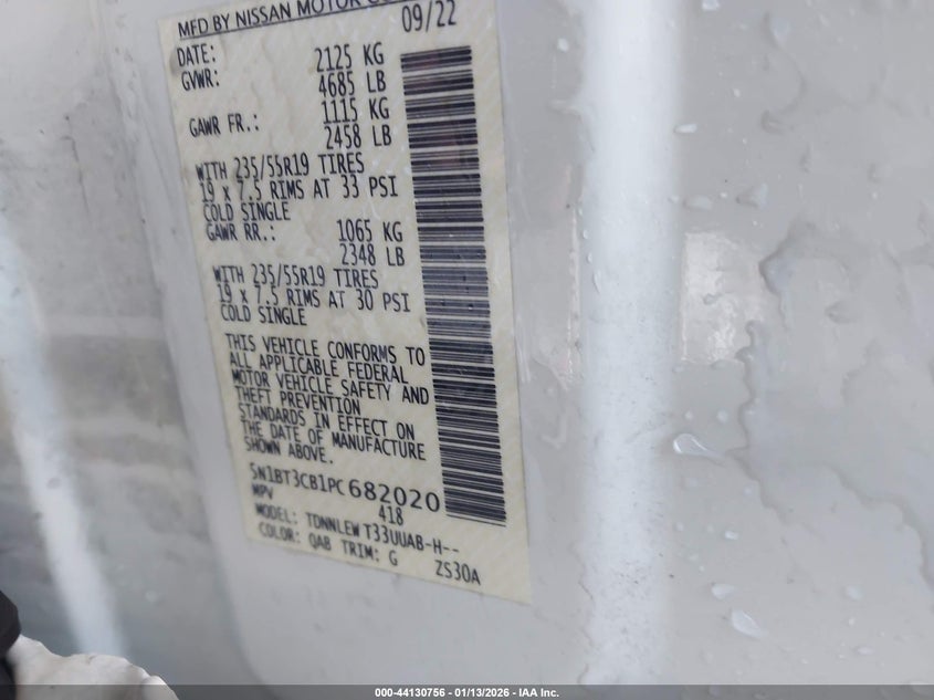 VIN 5N1BT3CB1PC682020 2023 NISSAN ROGUE SL INTELLIGENT AWD