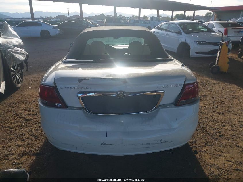 2002 Chrysler Sebring Limited VIN: 1C3EL65R52N289782 Lot: 44130870