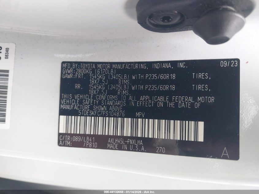 2023 Toyota Sienna - 5TDESKFC7PS104876