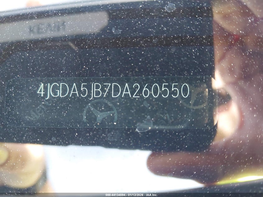 2013 Mercedes-Benz Ml 350 VIN: 4JGDA5JB7DA260550 Lot: 44134594