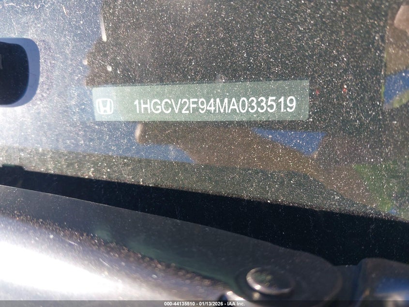 VIN 1HGCV2F94MA033519 2021 HONDA ACCORD TOURING