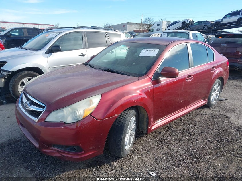 2012 Subaru LEGACY 2.5 2.5I red Lot 111044135733 Vin 4S3BMCA60C3003856