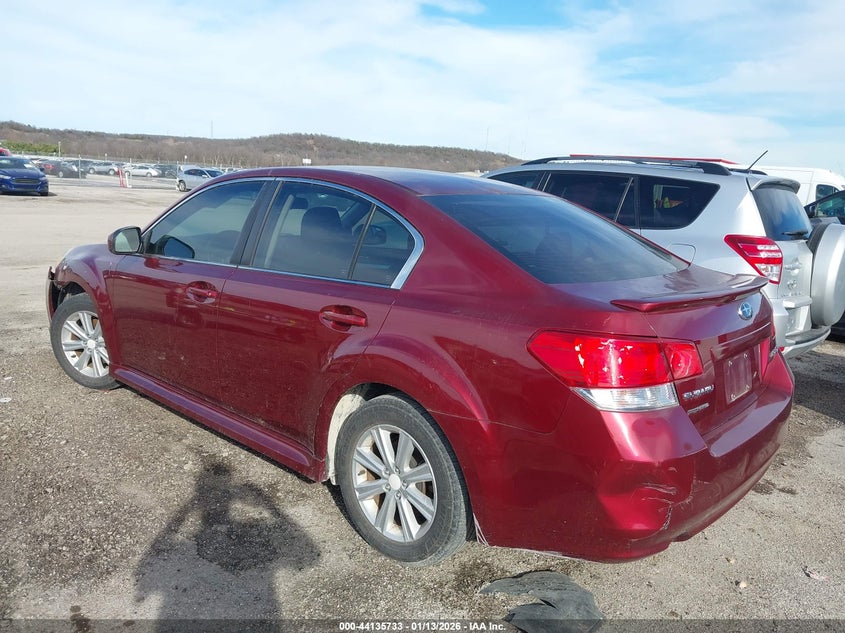 2012 Subaru LEGACY 2.5 2.5I red Lot 111044135733 Vin 4S3BMCA60C3003856
