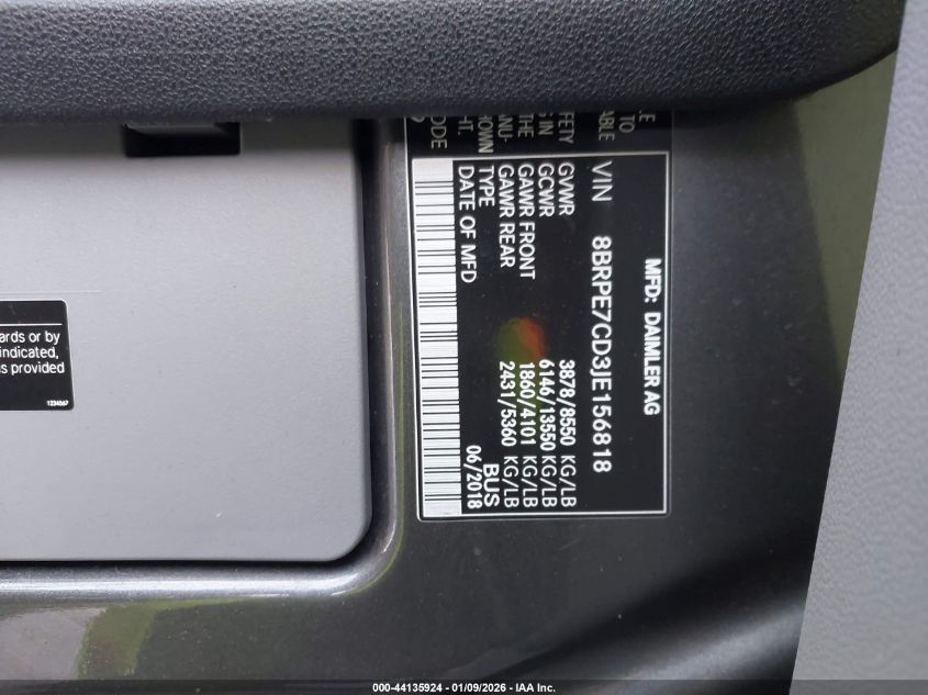 2018 Mercedes-Benz Sprinter - 8BRPE7CD3JE156818