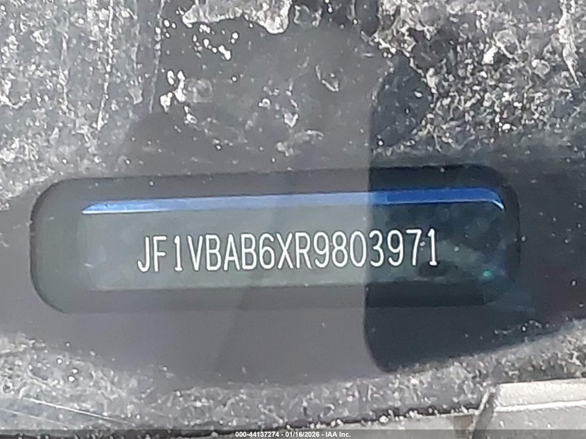 2024 Subaru Wrx VIN: JF1VBAB6XR9803971 Lot: 44137274