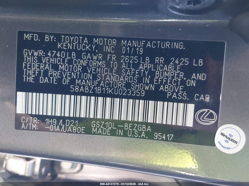 2019 LEXUS ES 350 — Photo 9