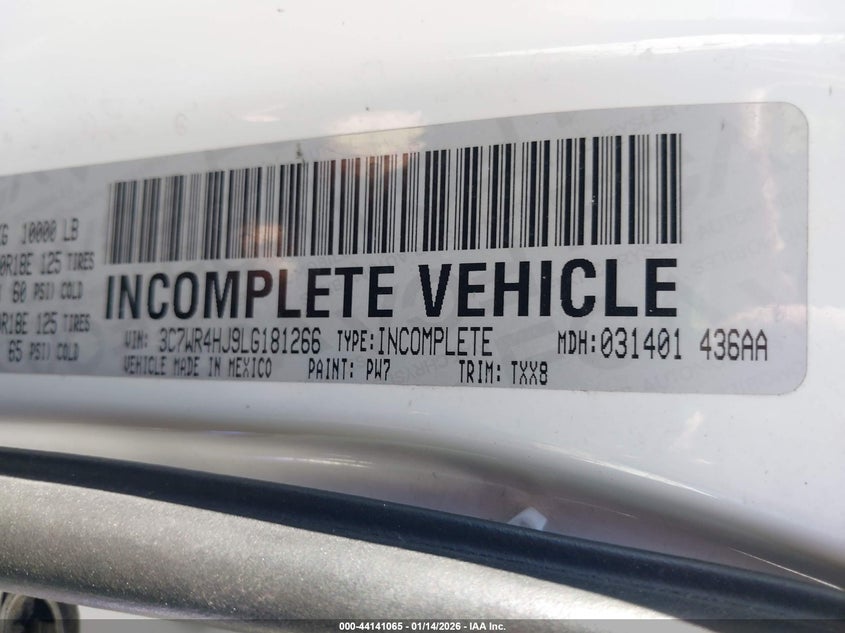 2020 Ram 2500 Tradesman 4X2 8' Box