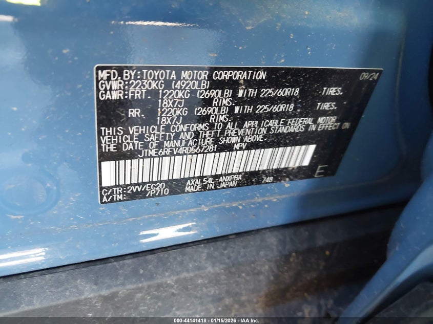 VIN JTME6RFV4RD567281 2024 TOYOTA RAV4 HYBRID XSE