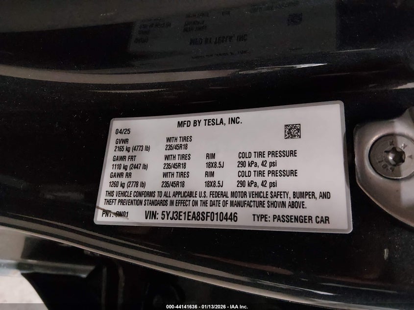 2025 TESLA MODEL 3 LONG RANGE REAR-WHEEL DRIVE/STANDARD REAR-WHEEL DRIVE · Photo 9