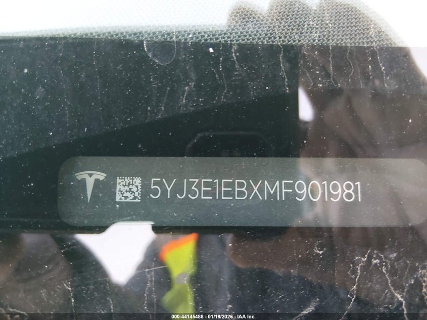 2021 TESLA MODEL 3(VIN: 5YJ3E1EBXMF901981