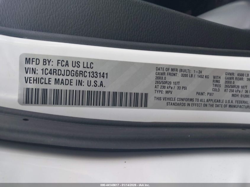 2024 Dodge Durango - 1C4RDJDG6RC133141