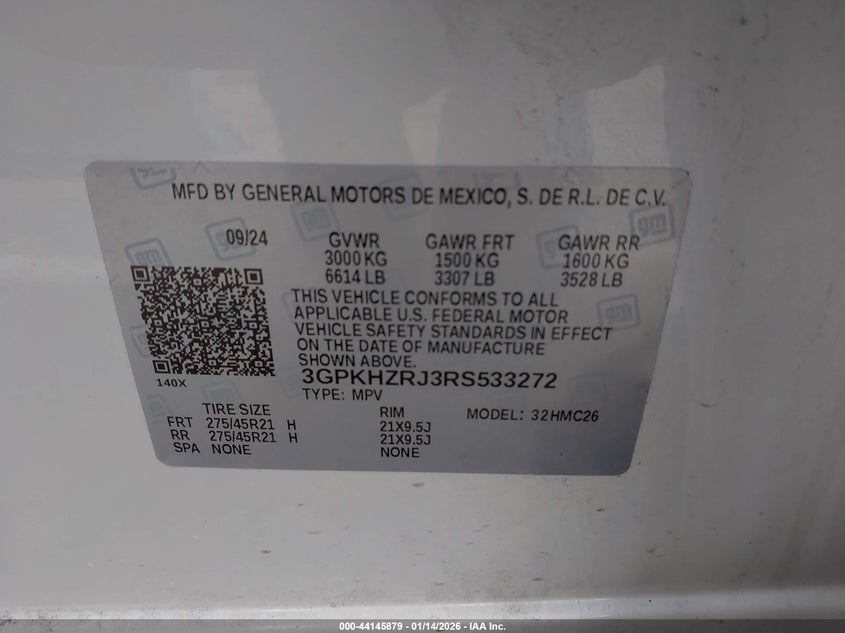 2024 Honda Prologue Elite VIN: 3GPKHZRJ3RS533272 Lot: 44145879