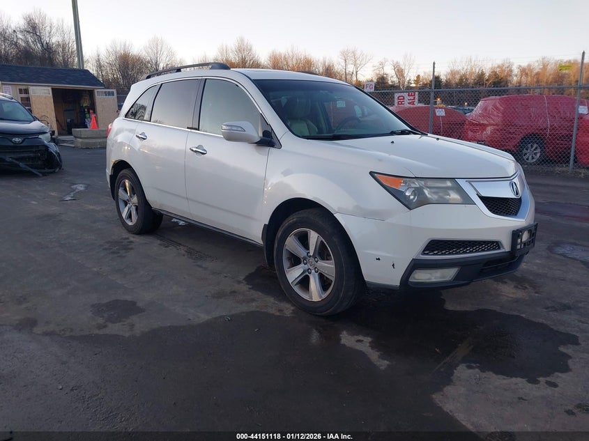2012 ACURA MDX White VIN: 2HNYD2H26CH530413