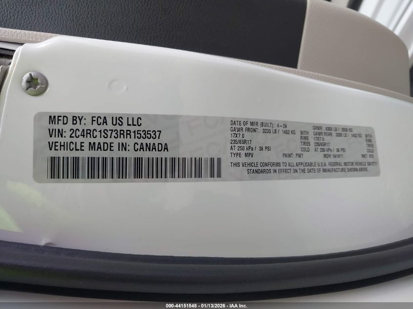 2024 Chrysler Pacifica - 2C4RC1S73RR153537