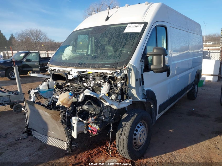 Vin: 3c6mrvhg4se504879, lot: 44649013, ram promaster 3500 tradesman high roof 159 wb w/pass seat 20252
